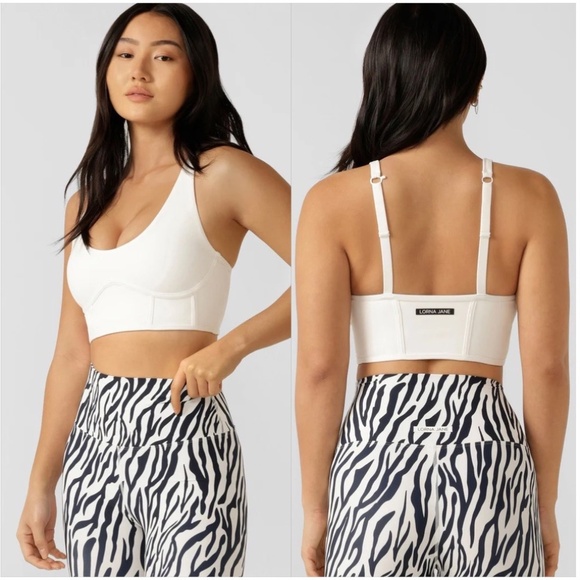 Lorna Jane Corset Long Line Sporta Bra White XS - Picture 1 of 5
